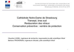 Cathédrale Notre-Dame de Strasbourg. Transept, bras sud. Restauration des vitraux. Conservation préventive : verrière de protection = Strasbourg - Sélestat | LOISEL, (C.)