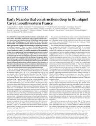 Early Neanderthal constructions deep in Bruniquel Cave in southwestern France | JAUBERT (J.)