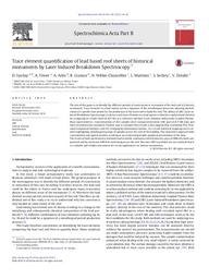 Trace element quantification of lead based roof sheets of historical monuments by Laser induced breakdown spectroscopy | SYVILAY, (D.)