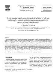 In situ monitoring of deposition and dissolution of calcium carbonate by acoustic emission techniques associated to electrochemical measurements | RAMADAN (S.)