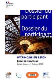 Patrimoine en béton : Enjeux et innovations. Dossier du participant | Laboratoire de recherche des monuments historiques