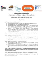 Patrimoine en béton : Enjeux et innovations. Programme | Laboratoire de recherche des monuments historiques