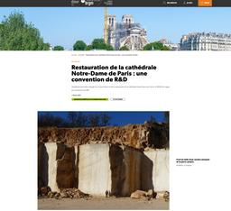 Restauration de la cathédrale Notre-Dame de Paris : une convention de R&D | Bureau de recherches géologiques et minières