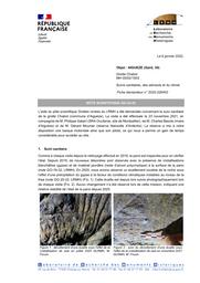 AIGUÈZE (Gard, 30). Grotte Chabot. Suivi sanitaire, des aérosols et climatique | FROUIN, (M.)