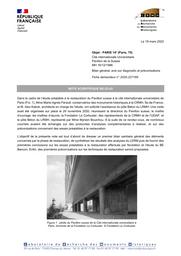 PARIS 14e (Paris, 75). Cité universitaire internationale : Pavillon suisse. Bilan général, Avis sur diagnostic et préconisations | BOUICHOU, (M.)