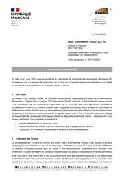 CHASPINHAC (Haute-Loire, 43). Croix de la Paravent. Conseil en restauration et pertinence d'une consolidation au silicate d'éthyle | MERTZ, (J.-D.)