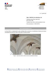 NANTES (Loire-Atlantique, 44). Cathédrale Saint-Pierre-et-Saint-Paul. Traitement en conservation des clefs de voute pendantes | MAURIN, (E.)