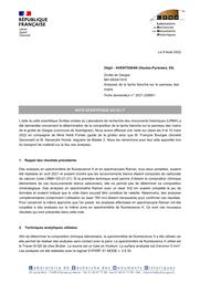 AVENTIGNAN (Hautes-Pyrénées, 65). Grotte de Gargas. Analyses de la tache blanche sur le panneau des mains | TOURON, (S.)