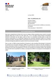 OLLANS (Doubs, 25). Grotte à mosaïque dans le jardin du château d’Ollans. Présence de recouvrements verdâtres sur les décors de la grotte | FRANCOIS, (A.)