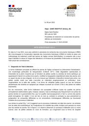 SAINT-RESTITUT (Drôme, 26). Église Saint-Restitut. Possibilités de traitement en conservation de pierres altérées par alvéolisation | MERTZ, (J.-D.)