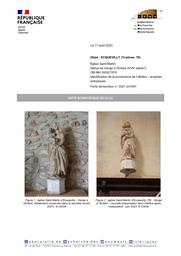 ECQUEVILLY (Yvelines, 78). Église Saint-Martin. Vierge à l'Enfant, identification de la provenance de l'albâtre par analyses isotopiques | LEROUX, (L.)