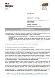 PARIS 9e (Paris, 75). Théâtre national de l'Opéra, dit Opéra Garnier, façade sud. Altérations des clefs du péristyle et console. Constat d'état des altérations et propositions de substitution des pierres | LEROUX, (L.)