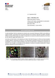 LYON (Rhône, 69). Église Saint-Irénée et calvaire. Vitraux du XIXe siècle, caractérisation et conservation d’une peinture à froid, baie 104 | LOISEL, (C.)