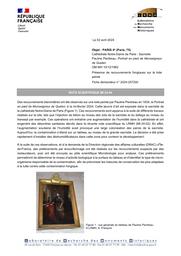 PARIS 4e (Paris, 75). Cathédrale Notre-Dame, sacristie. Portrait en pied de Monseigneur de Quelen par Pauline Perdreau. Présence de recouvrements fongiques sur la toile peinte | FRANÇOIS, (A.)